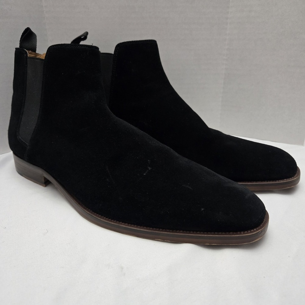 Aldo Boots Mens 12 Chelsea Black Suede Pull On Classic Quiet Luxury Hipster Chic